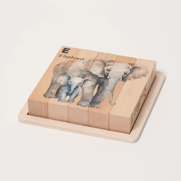 Puzzles d'animaux en bois Montessori