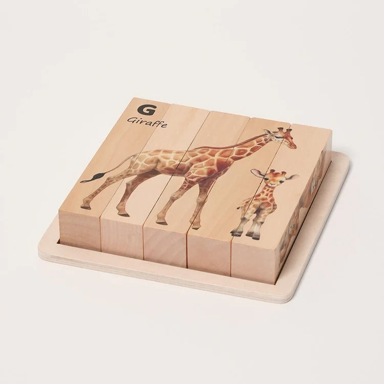 Puzzles d'animaux en bois Montessori