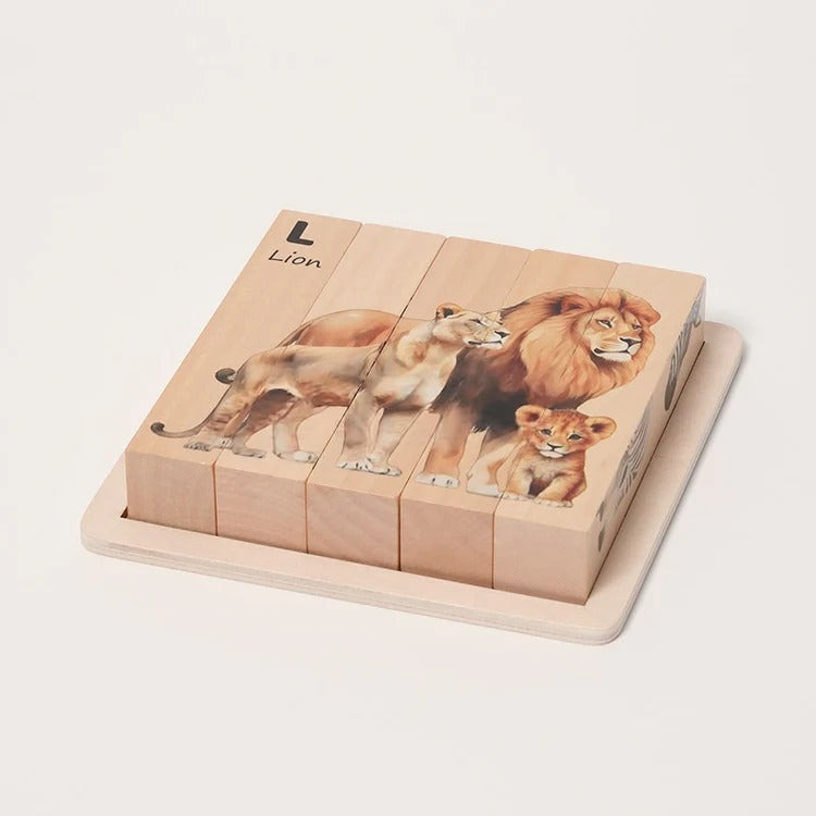 Puzzles d'animaux en bois Montessori