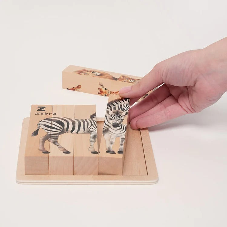Puzzles d'animaux en bois Montessori