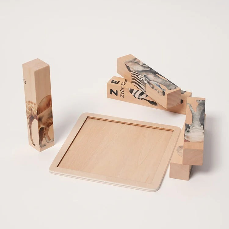 Puzzles d'animaux en bois Montessori