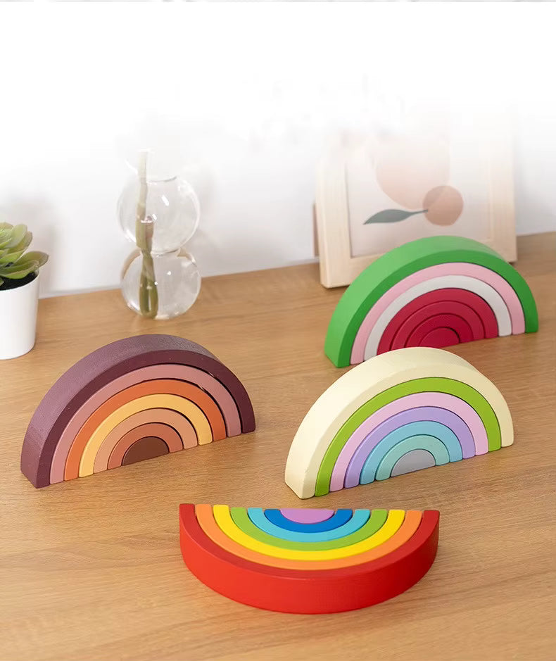 Puzzle Arc-en-Ciel en Bois Montessori
