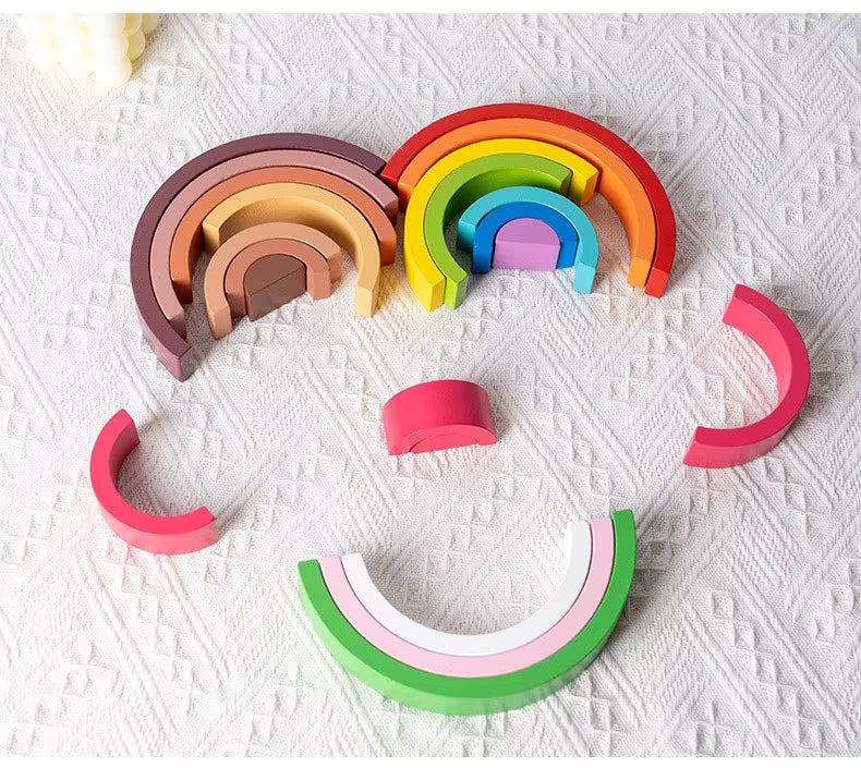 Puzzle Arc-en-Ciel en Bois Montessori