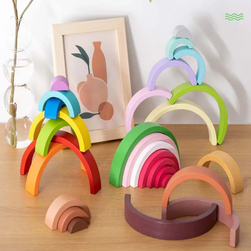Puzzle Arc-en-Ciel en Bois Montessori