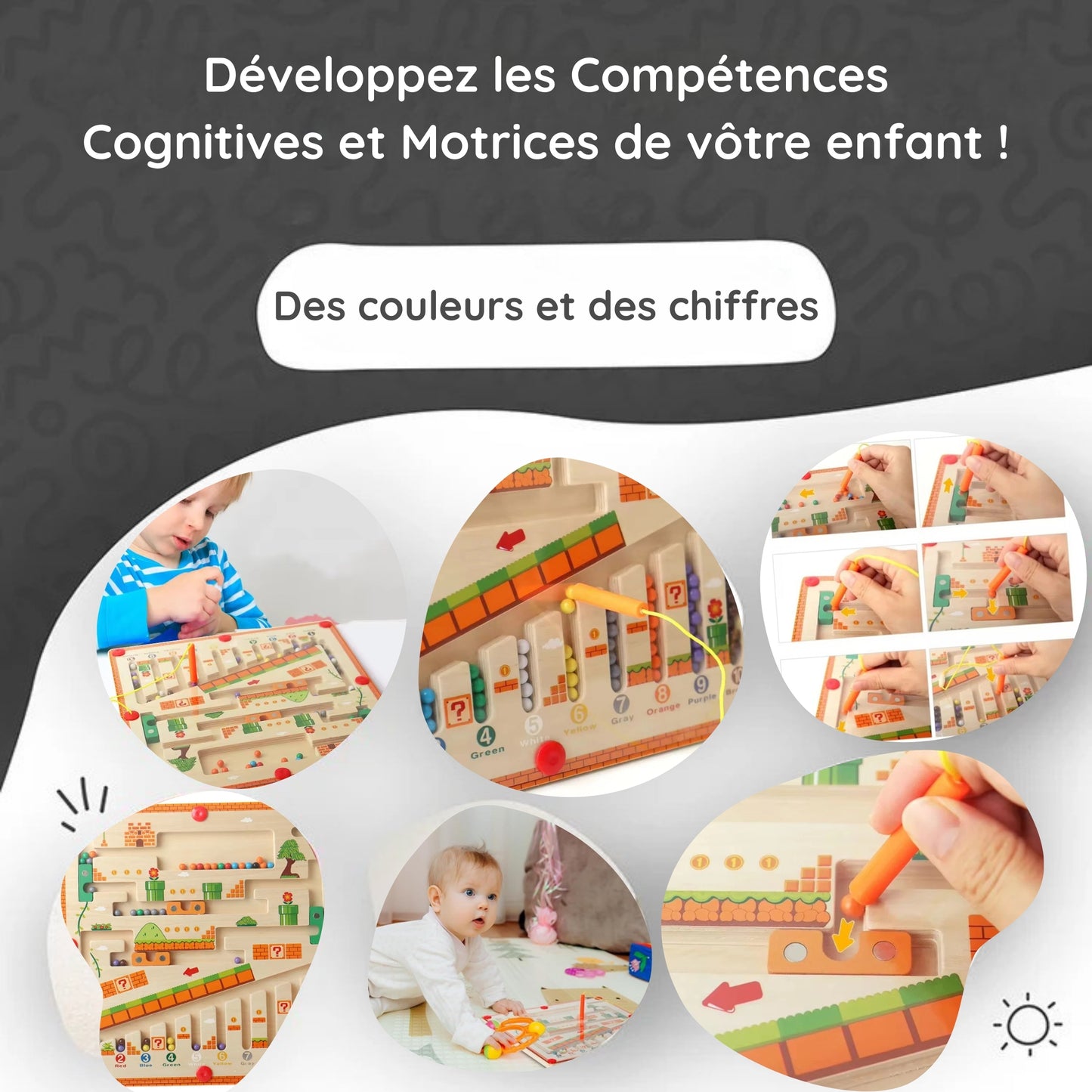 Labyrinthe de couleurs et de chiffres Montessori