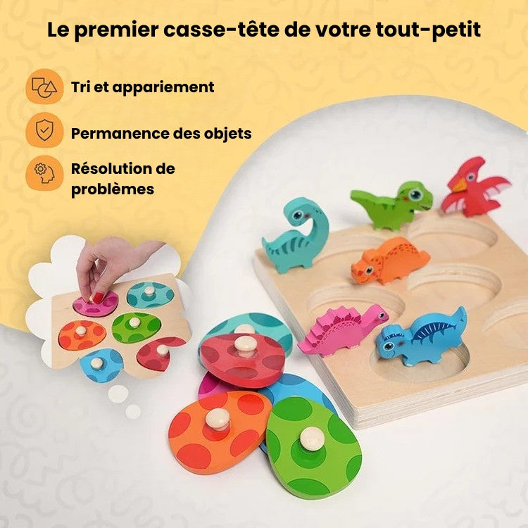 Puzzle Éclosion de Dinosaure Montessori