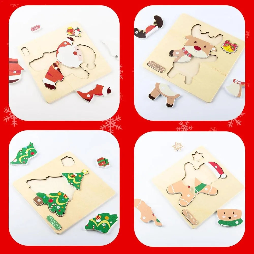 Puzzle de Noël Montessori (LOT DE 4)