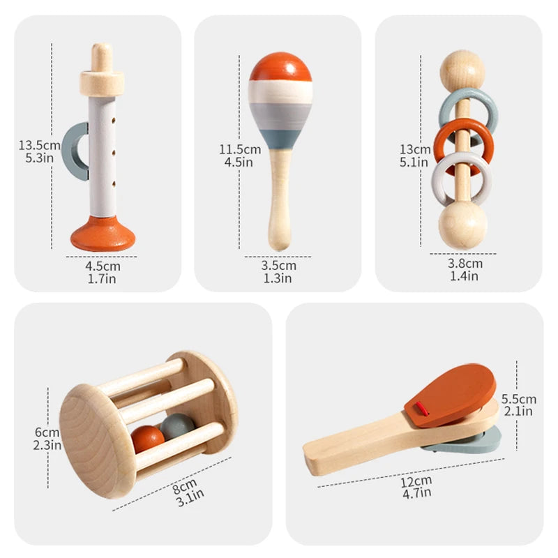 Set d'Instruments de Musique en Bois Montessori