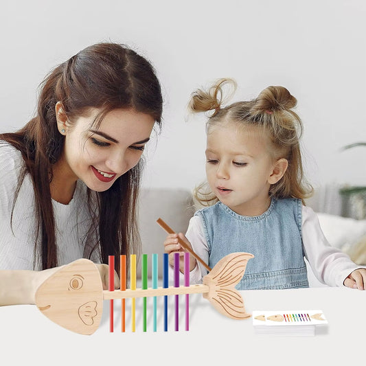 Puzzle assorti en os de poisson Montessori