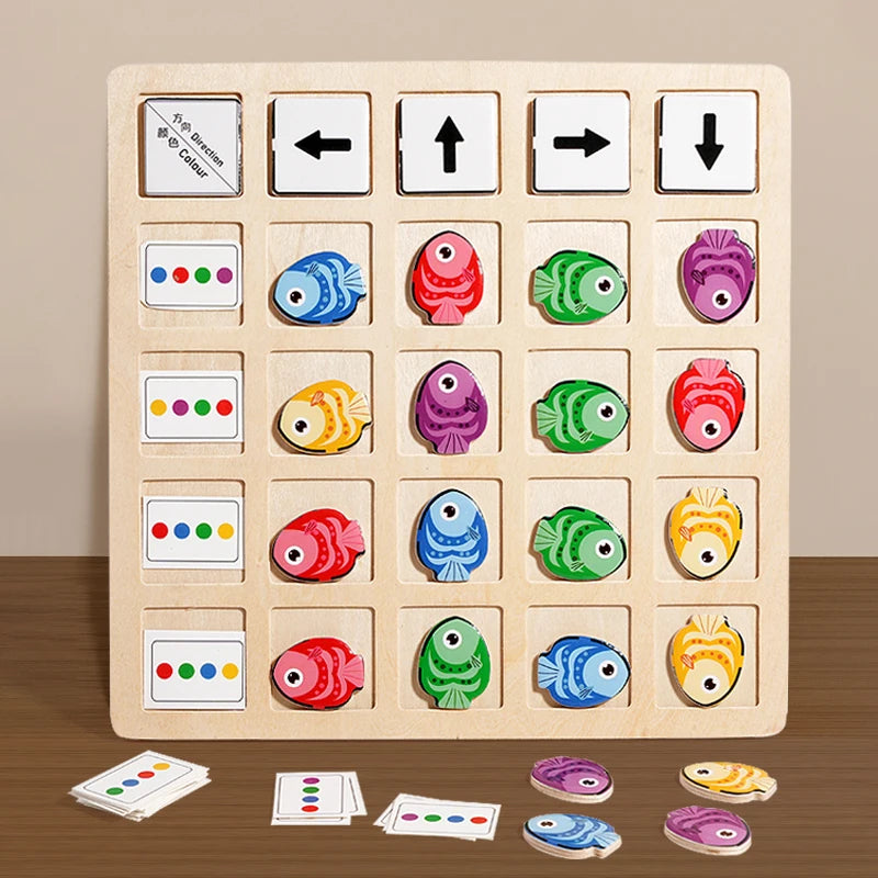 Puzzle de Coordination des Couleurs avec Poissons Montessori