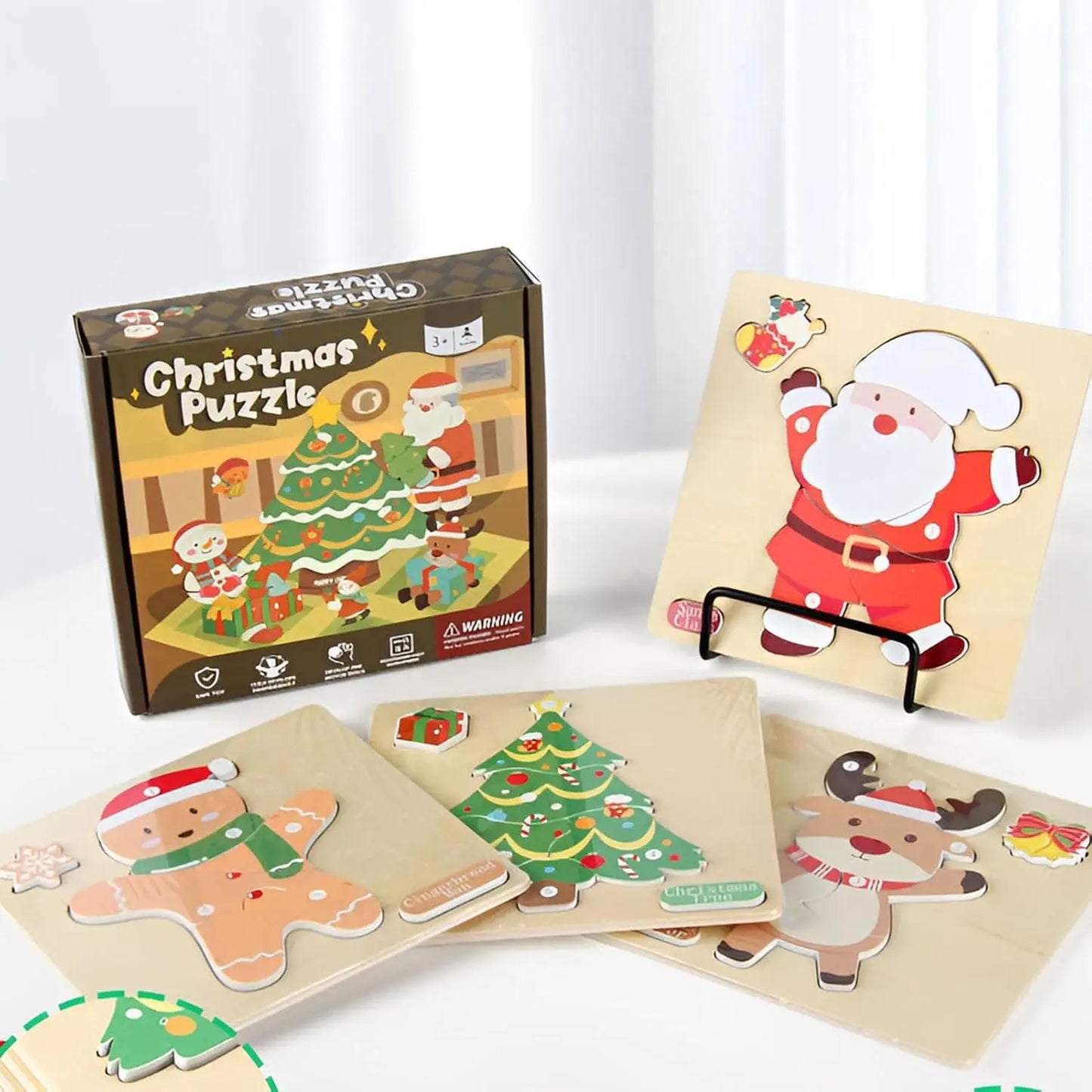 Puzzle de Noël Montessori (LOT DE 4)