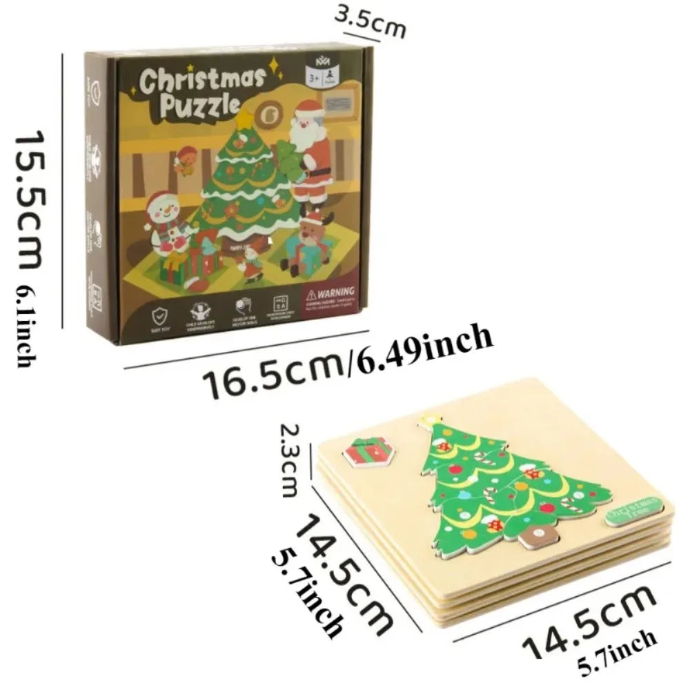 Puzzle de Noël Montessori (LOT DE 4)
