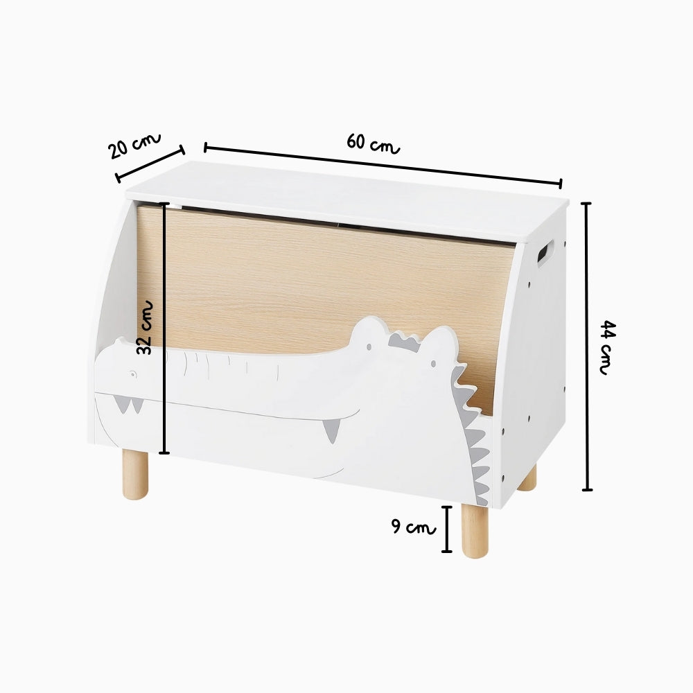 Bibliothèque enfant blanc crocodile avec rangement Tilda Kids