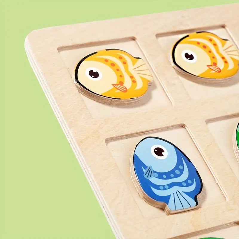 Puzzle de Coordination des Couleurs avec Poissons Montessori