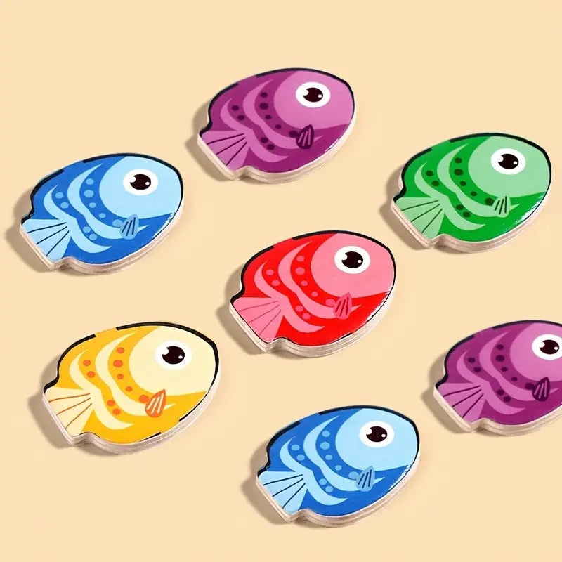 Puzzle de Coordination des Couleurs avec Poissons Montessori