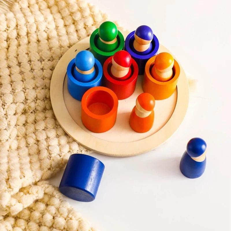 Jeu d'Empilage et de Couleurs Montessori