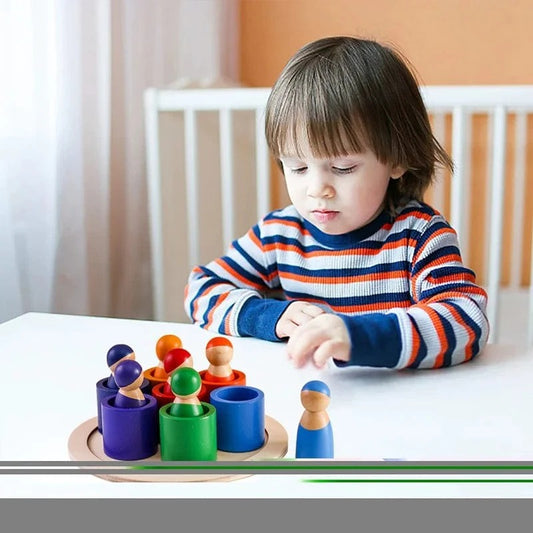Jeu d'Empilage et de Couleurs Montessori