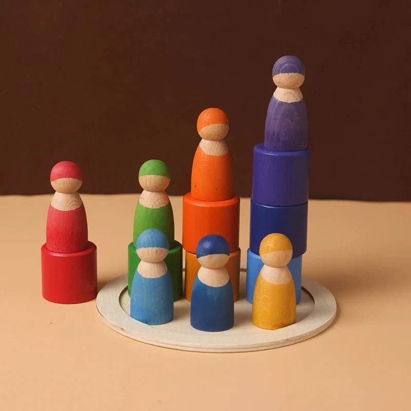 Jeu d'Empilage et de Couleurs Montessori