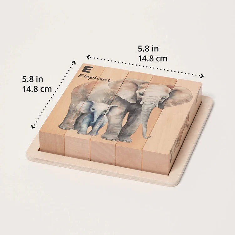 Puzzles d'animaux en bois Montessori