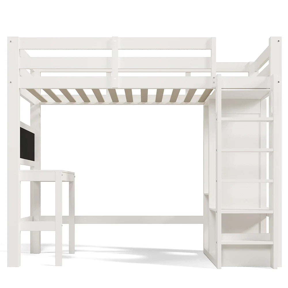 Lit mezzanine évolutif avec bureau et penderie Lilla Kids