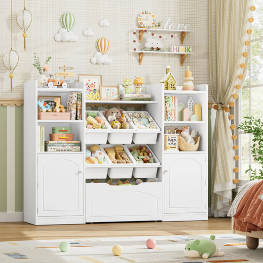 Meuble de rangement enfant 6 bacs et tiroir 140cm Lilla Kids