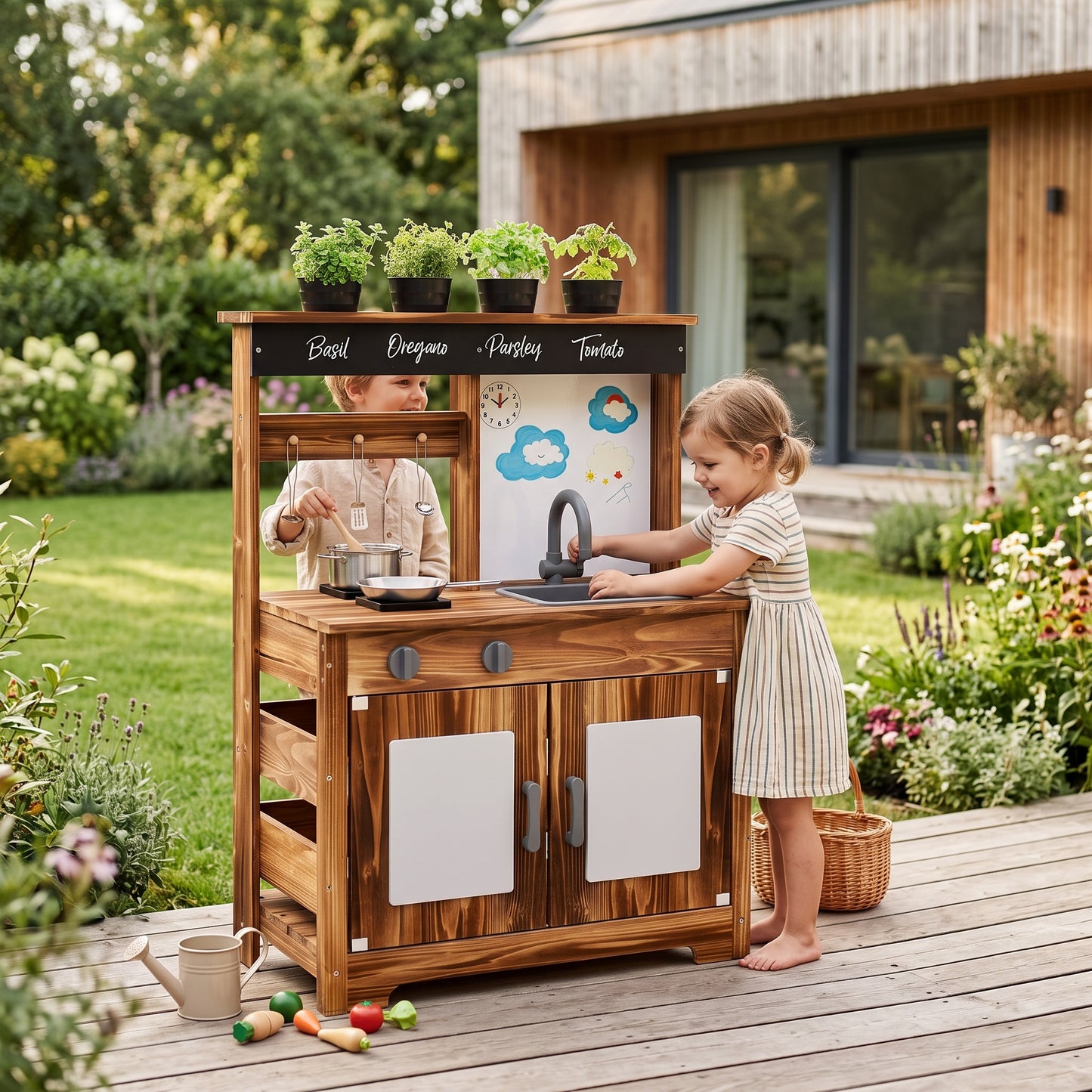 Cuisine Montessori en Bois avec Évier