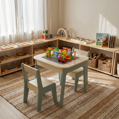 Table d’Activités Montessori 4-en-1 avec Chaises