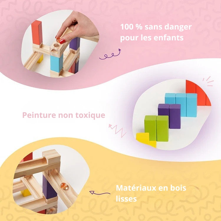Circuit à billes Montessori en bois