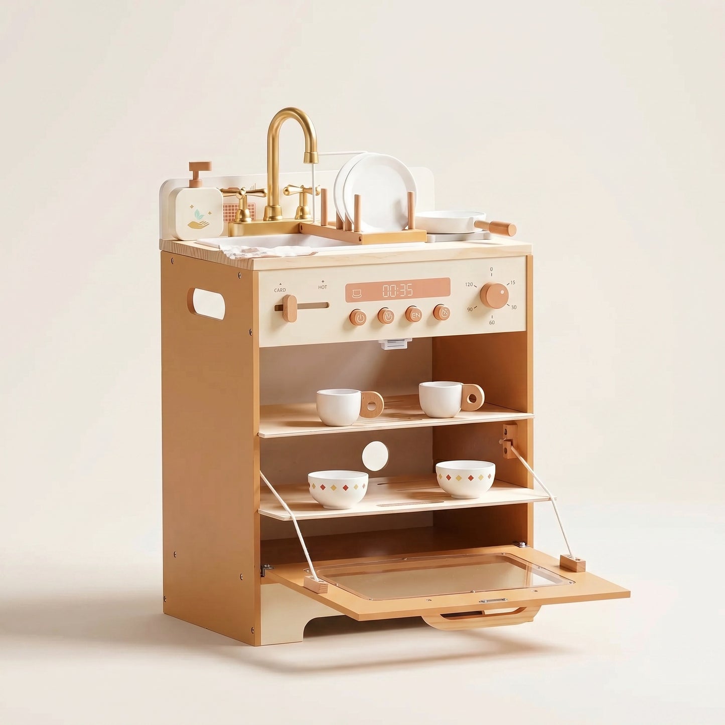 Meuble Montessori d’Imitation en Bois Multifonction pour Enfant