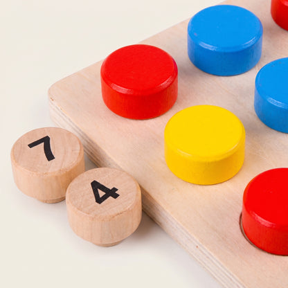 Jeu Montessori d’Apprentissage des Chiffres et Couleurs en Bois