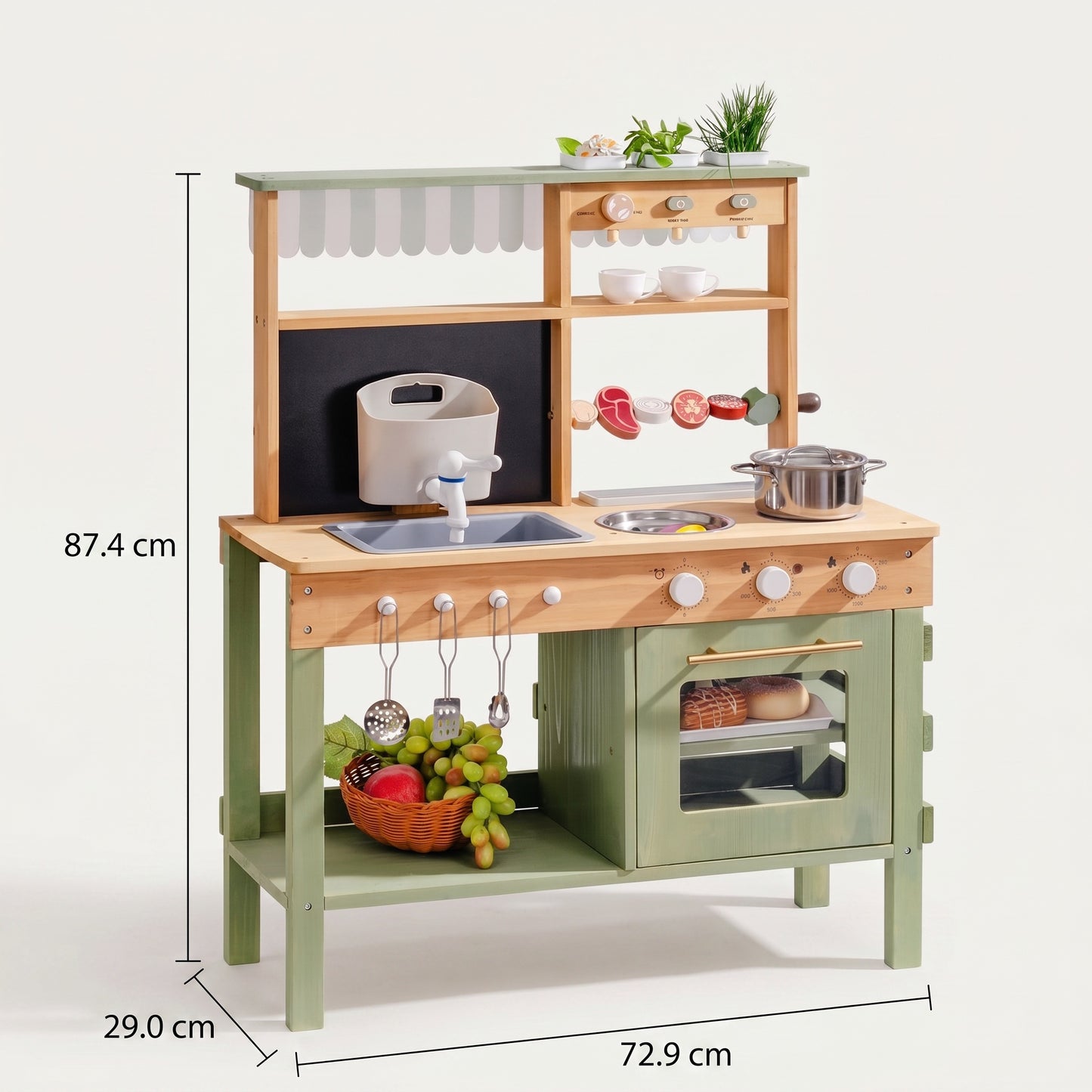 Cuisine Montessori en Bois avec Évier, Four et Accessoires