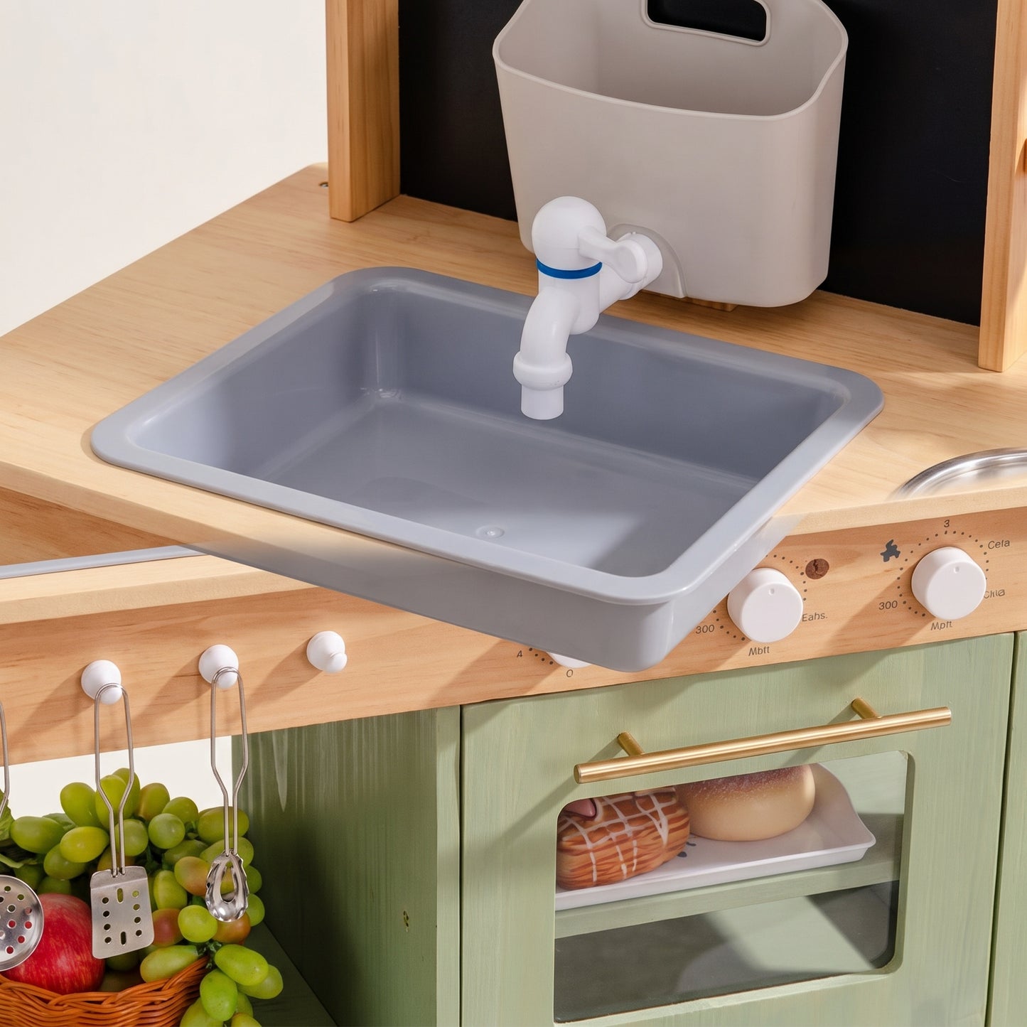 Cuisine Montessori en Bois avec Évier, Four et Accessoires