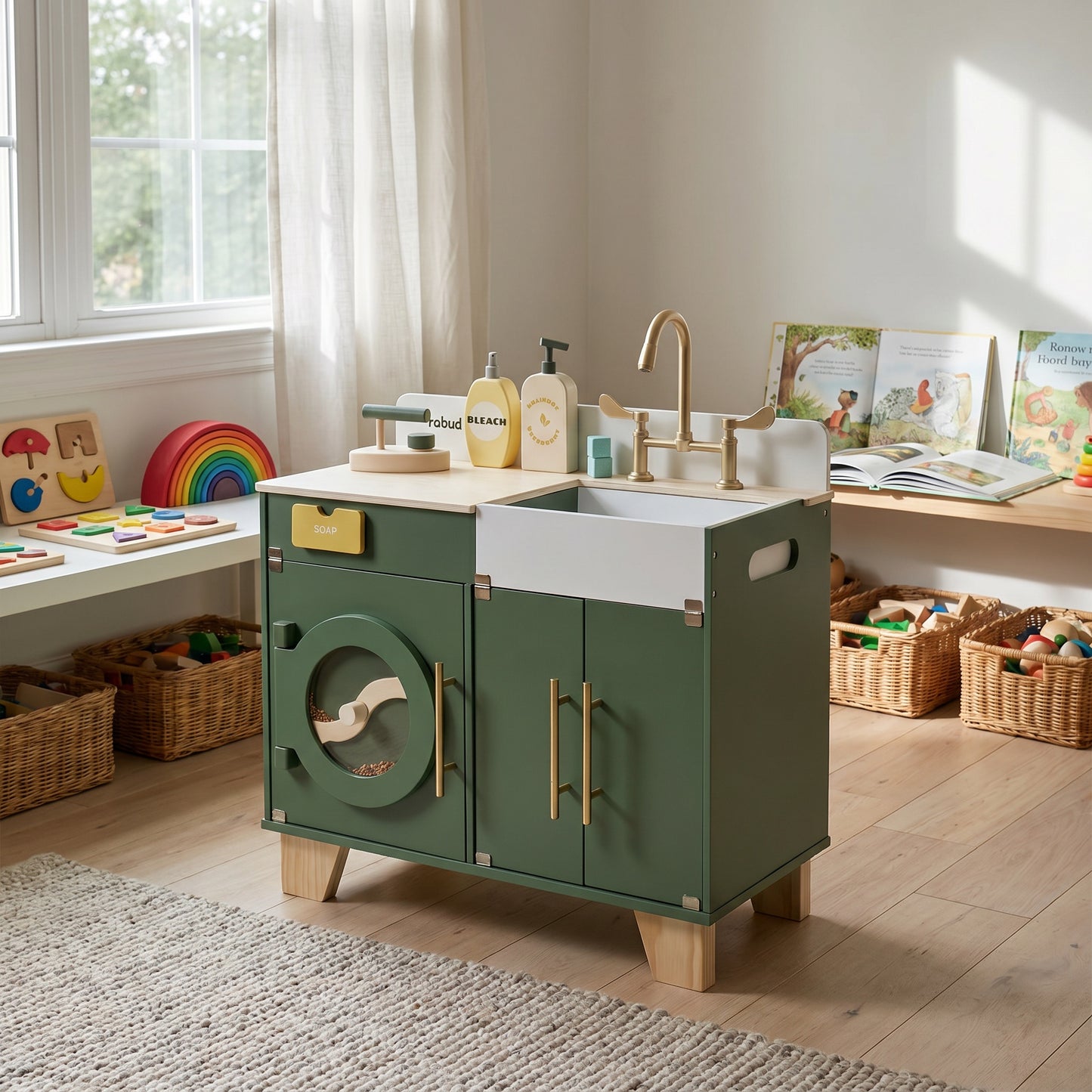 Meuble Montessori d’Imitation en Bois pour Cuisine et Maison