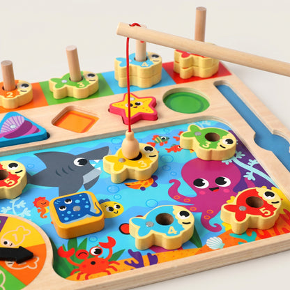 Jeu de Pêche Montessori en Bois avec Tri des Couleurs