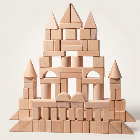 Blocs de Construction Montessori en Bois Naturel