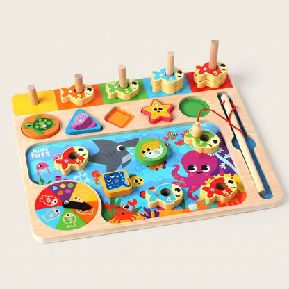 Jeu de Pêche Montessori en Bois avec Tri des Couleurs