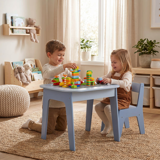 Table d’Activités Montessori 4-en-1 avec Chaises