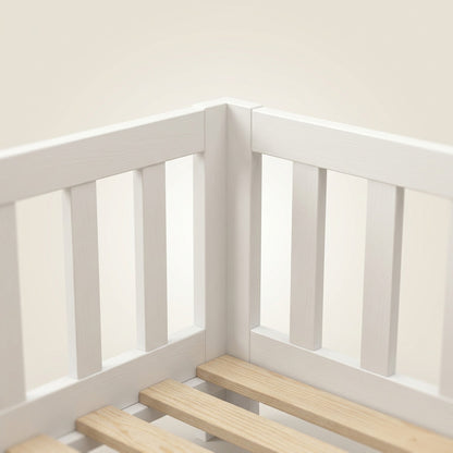 Lit au sol Montessori en bois massif blanc