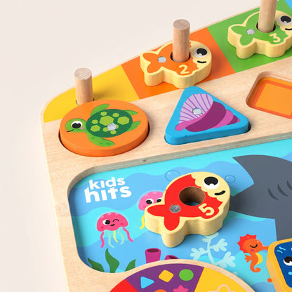 Jeu de Pêche Montessori en Bois avec Tri des Couleurs