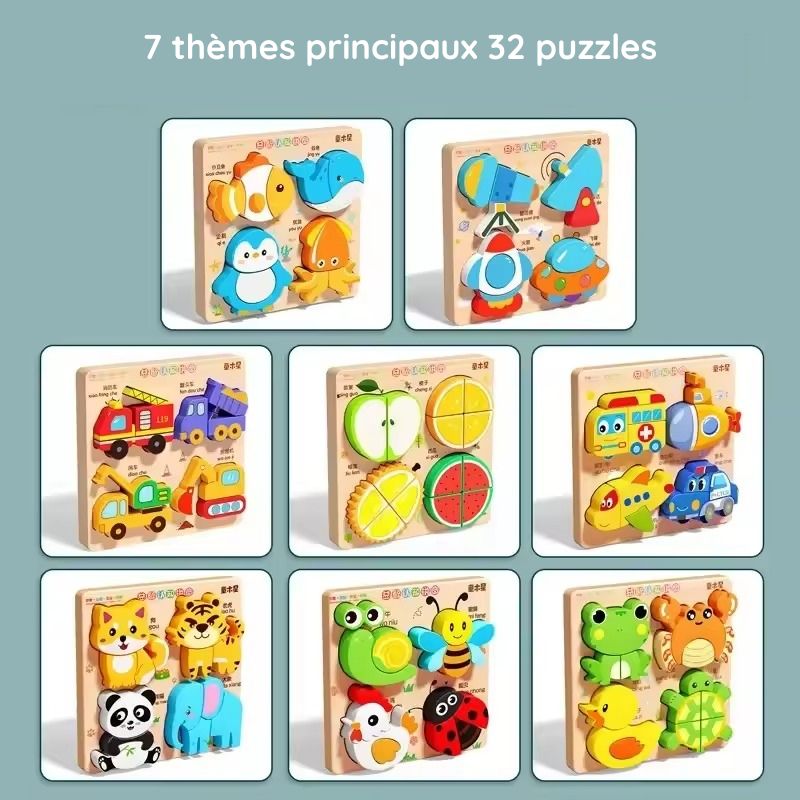 Puzzles Montessori en Bois