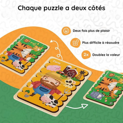 Puzzles double face Montessori