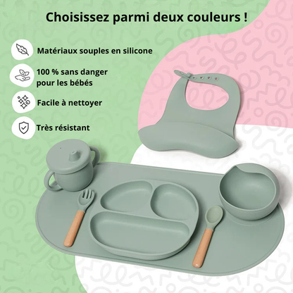 Ensemble de Vaisselle Montessori en Silicone pour bébé