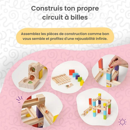 Circuit à billes Montessori en bois