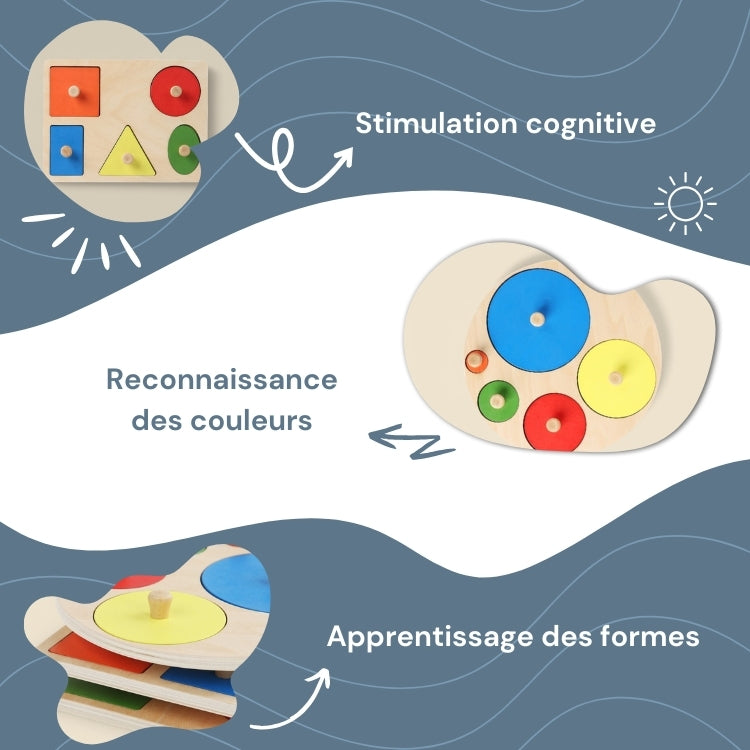 Puzzle Formes Géométriques et Couleurs Montessori