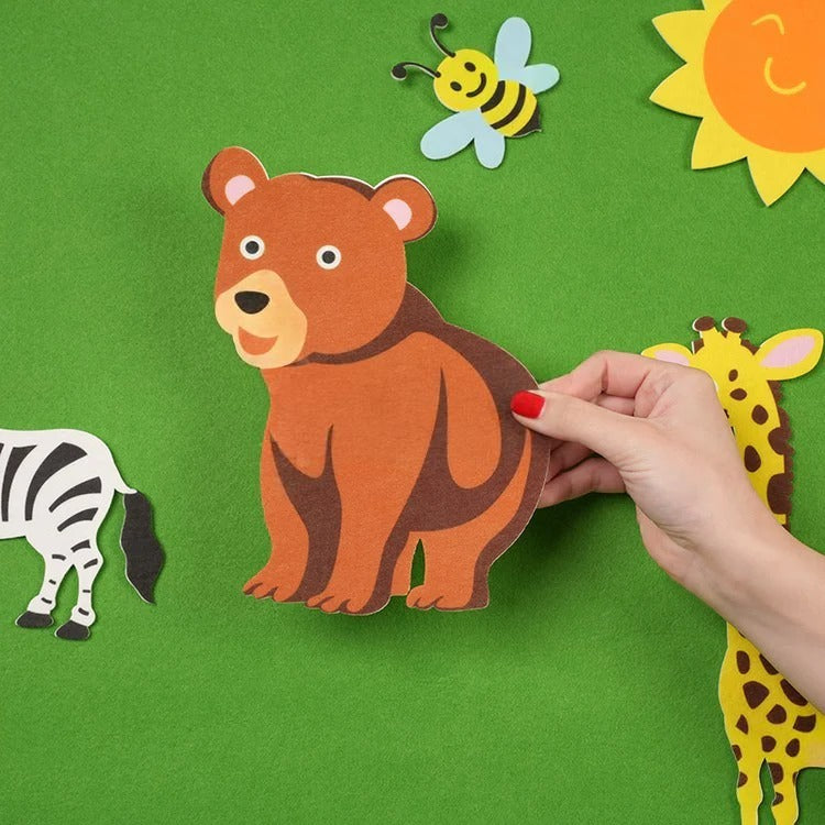 Tableau d'apprentissage Montessori en feutre