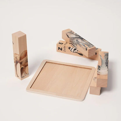 Puzzles d'animaux en bois Montessori