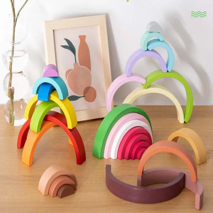 Puzzle Arc-en-Ciel en Bois Montessori