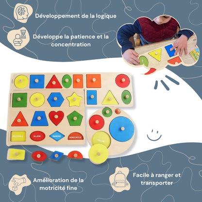 Puzzle Formes Géométriques et Couleurs Montessori