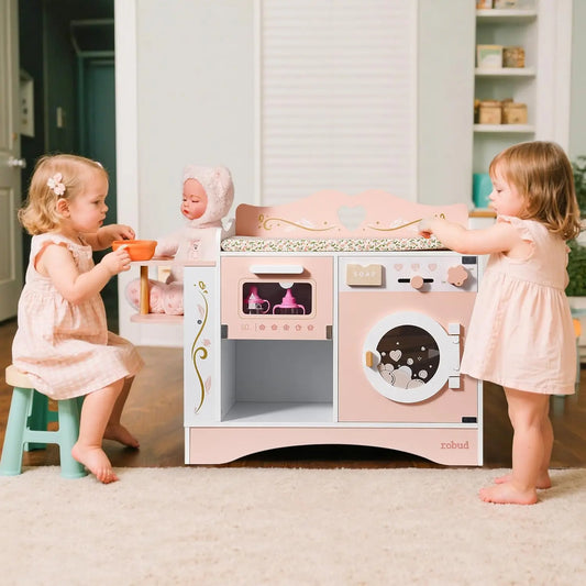 Table à langer en bois 6 en 1 pour bébé poupée Montessori