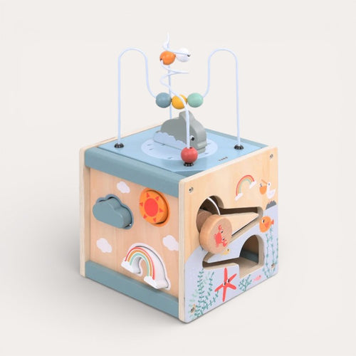 Cube d'activités en bois Montessori